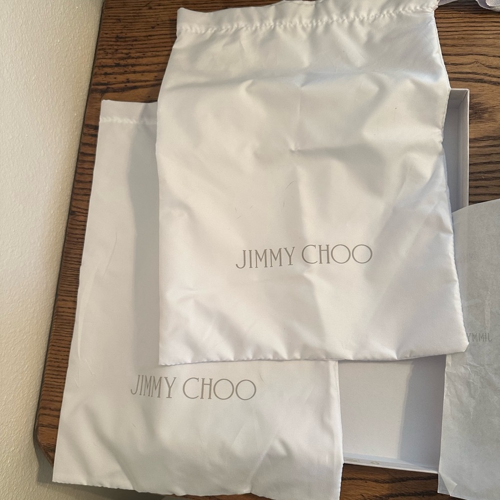 Jimmy Choo Gold Raffia Wedge Sandals - Picture 7 of 12